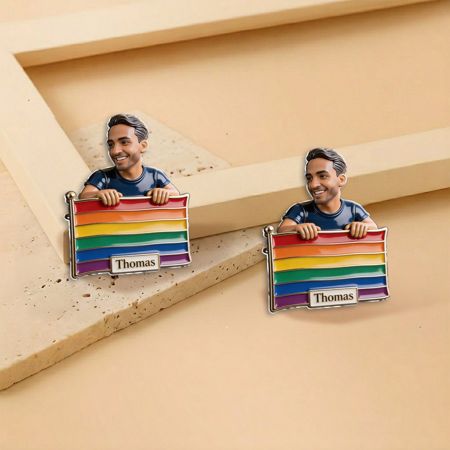 Proud Me - Personalized LGBT Support 3D Embossed Enamel Pin