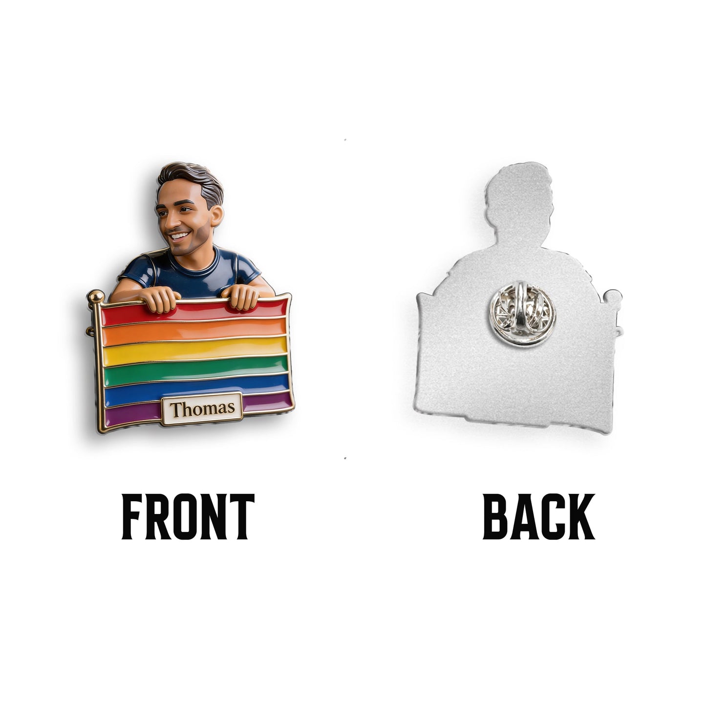 Proud Me - Personalized LGBT Support 3D Embossed Enamel Pin