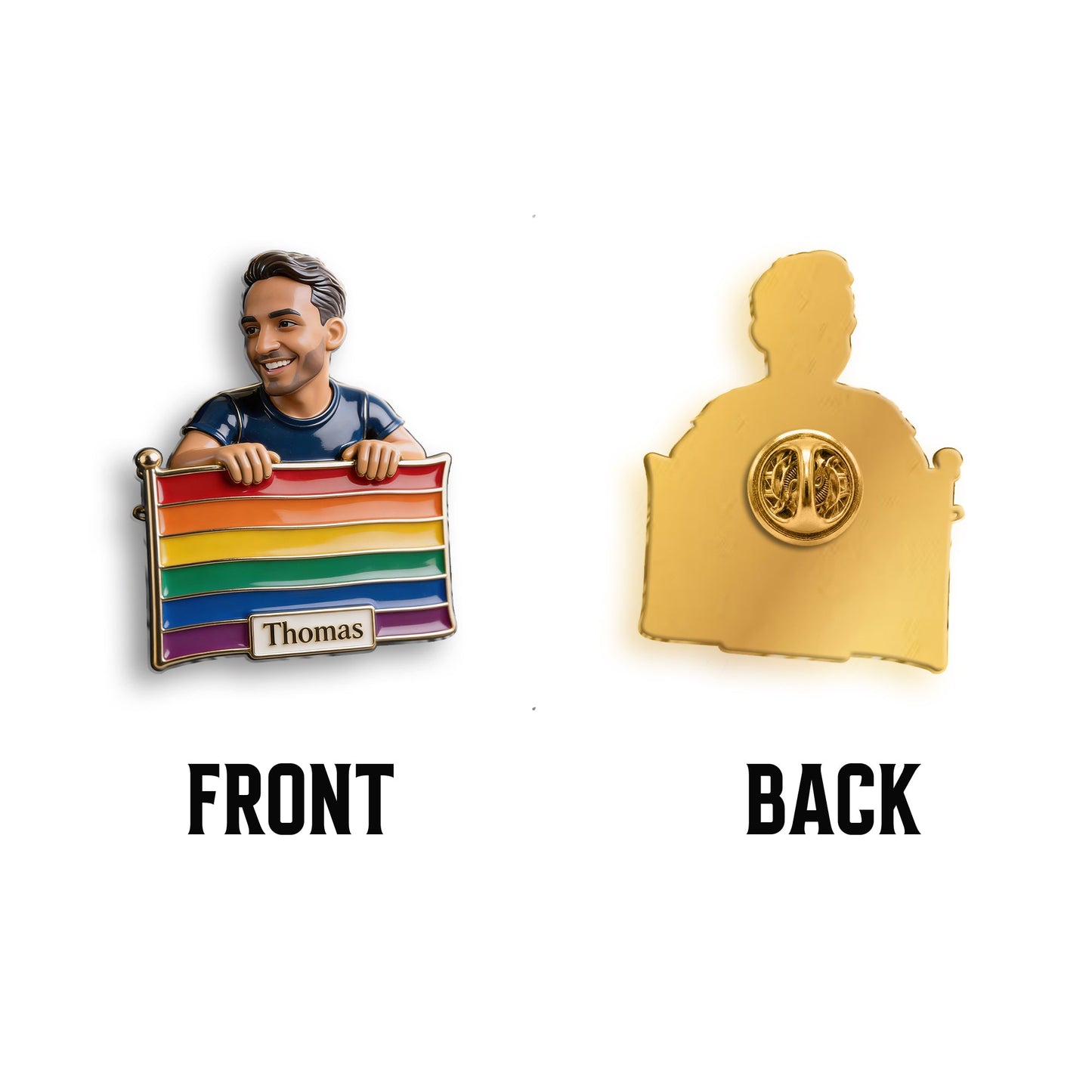 Proud Me - Personalized LGBT Support 3D Embossed Enamel Pin
