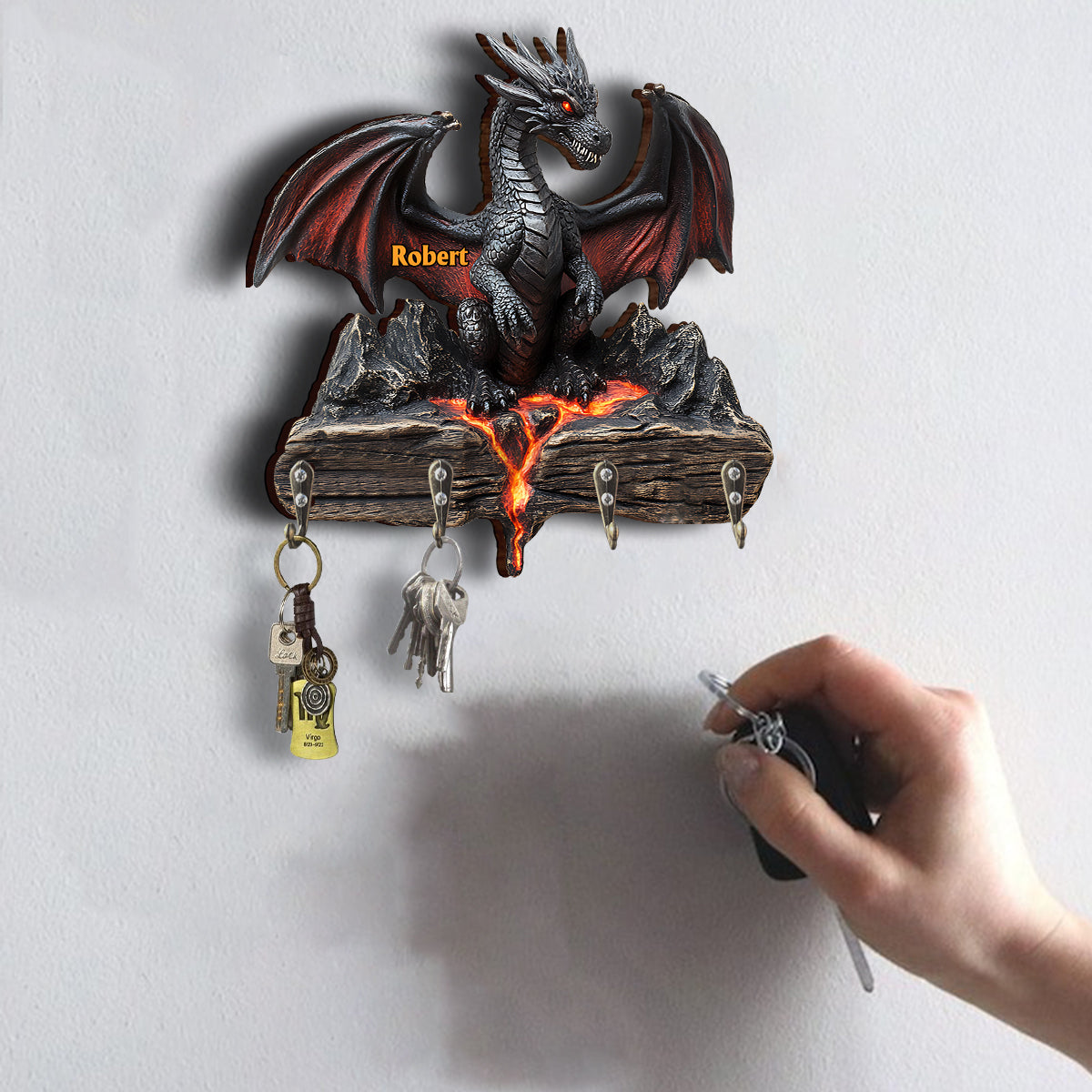 Love Dragons - Personalized Dragon Custom Shaped Key Rack