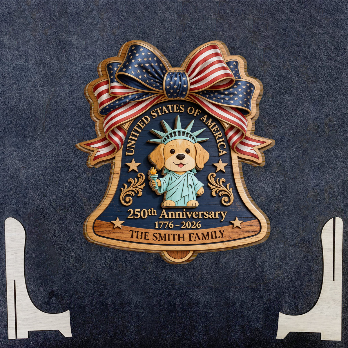 Pet Statue of Liberty - Personalized Dog 2 Layered Wood Sign / Wood Plaque