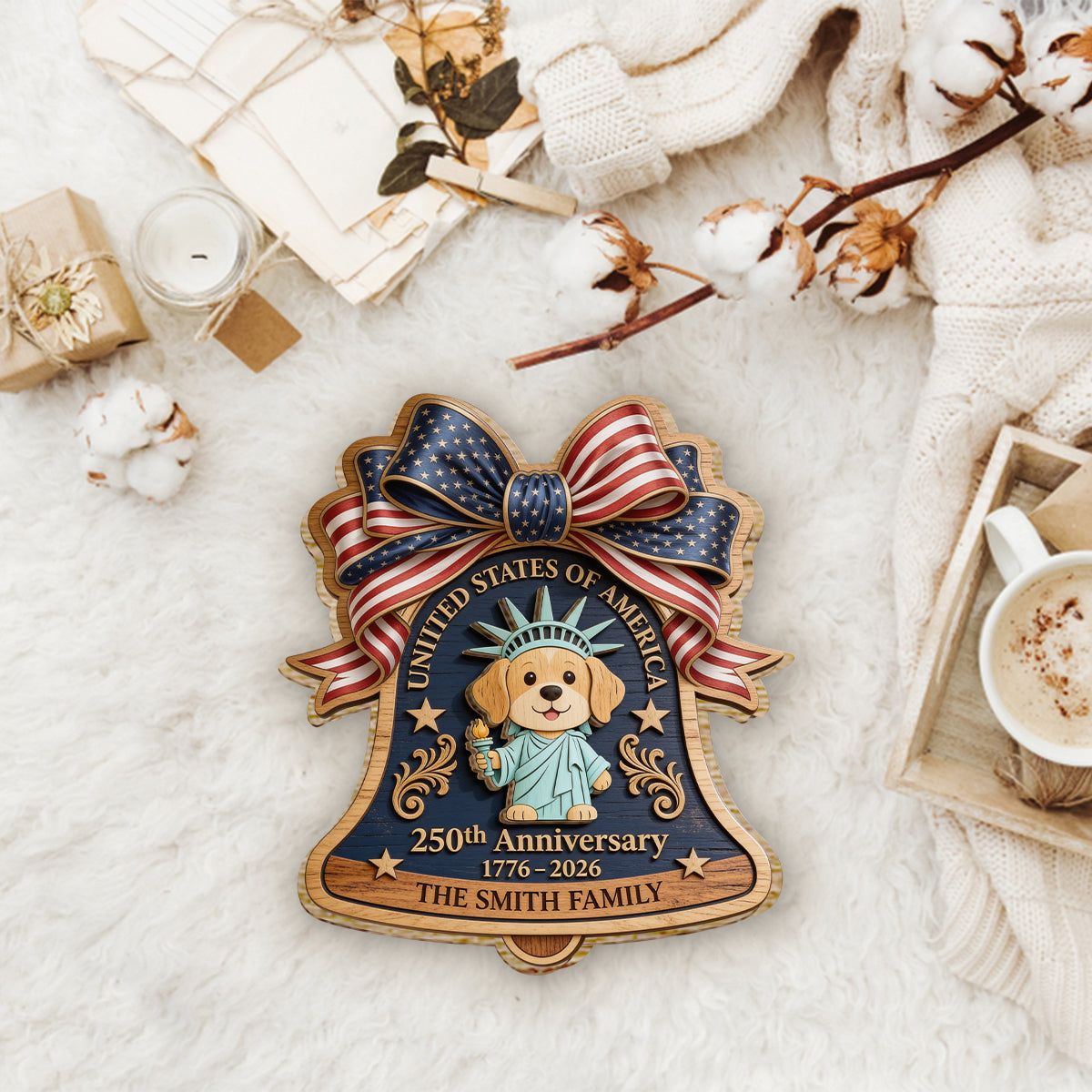 Pet Statue of Liberty - Personalized Dog 2 Layered Wood Sign / Wood Plaque