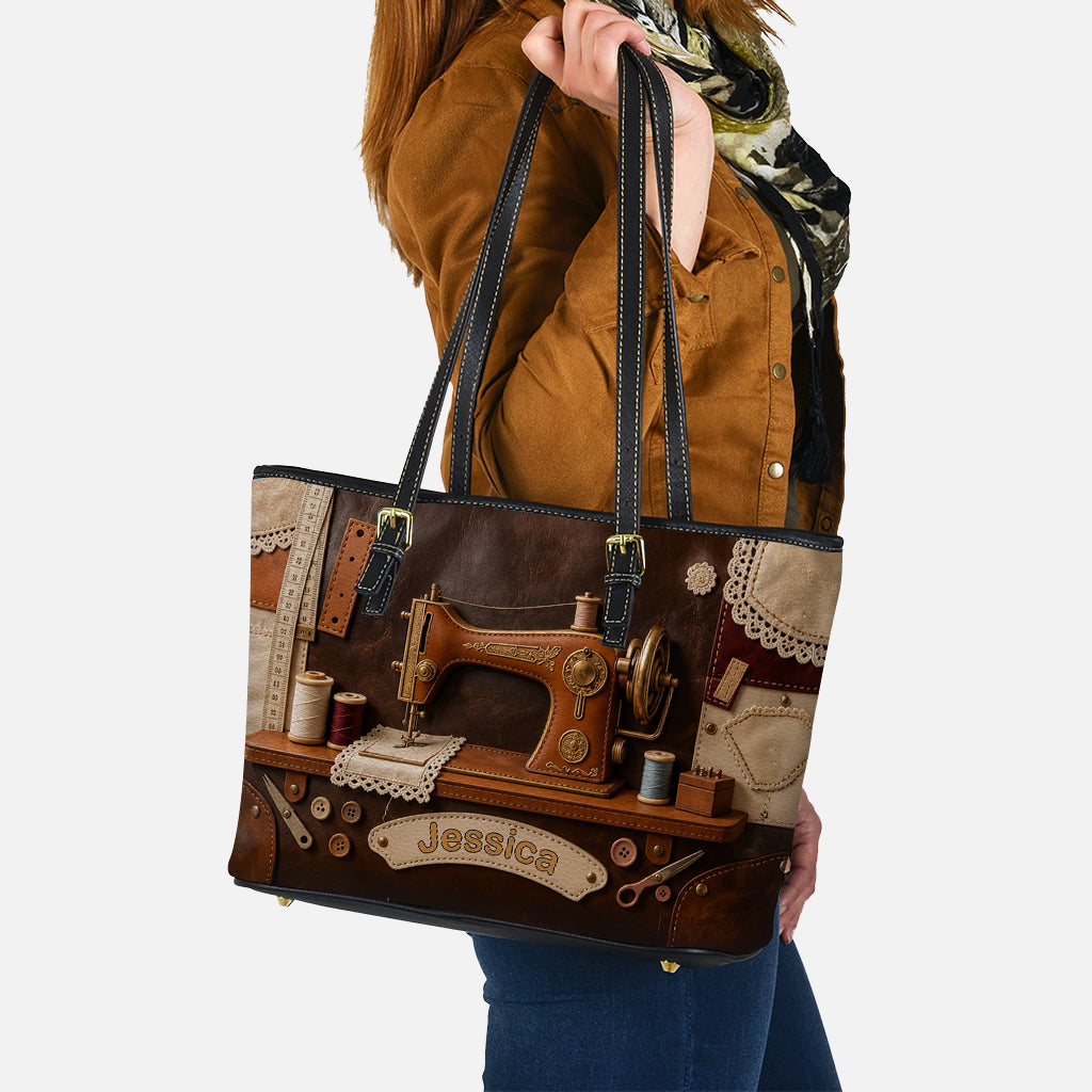 Love Sewing - Personalized Sewing Leather Bag