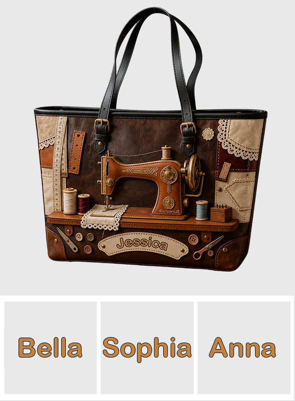 Love Sewing - Personalized Sewing Leather Bag