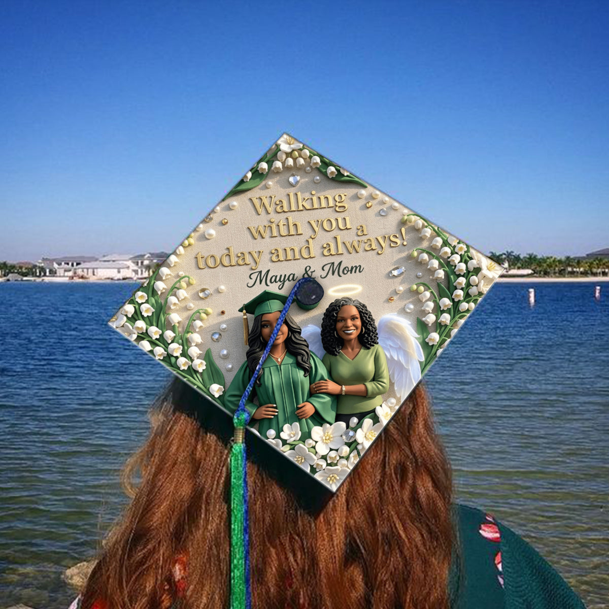 Walking With You Today And Always! - Personalized Graduation Cap Topper