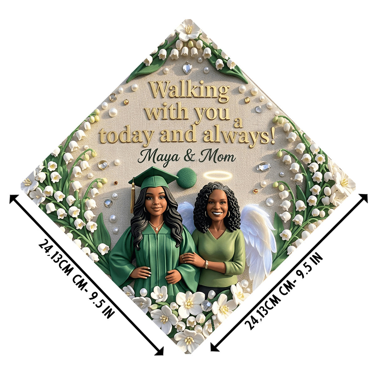 Walking With You Today And Always! - Personalized Graduation Cap Topper