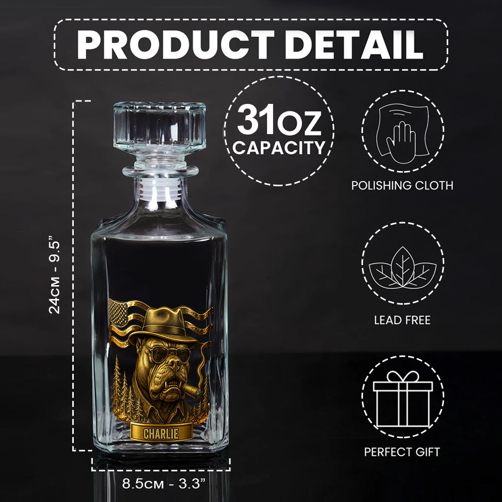 Mafia Pitbull - Personalized Pitbull Whiskey Decanter Set