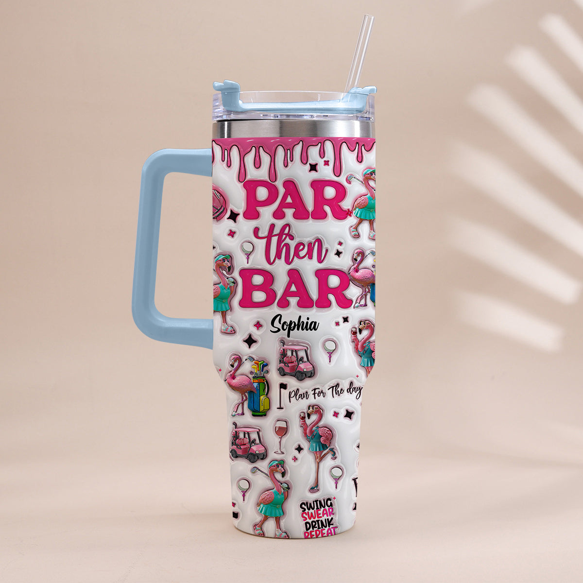 Par Then Bar - Personalized Golf Tumbler With Handle