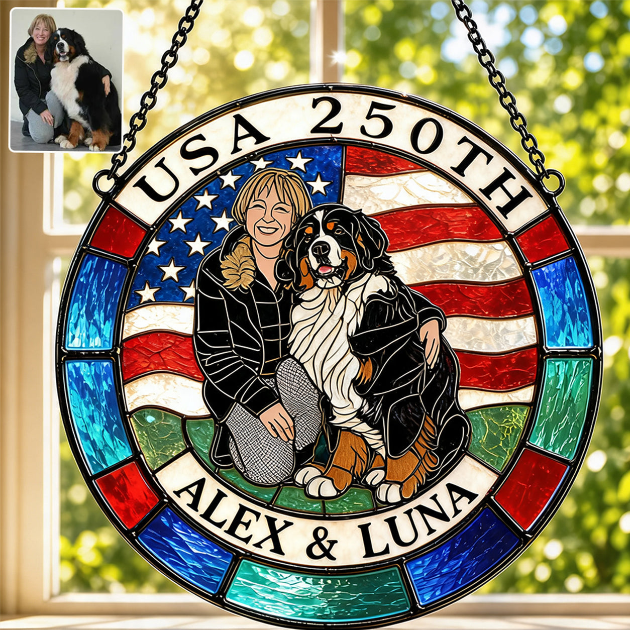 Custom From Any Photo - Personalized Dog 3D Printed Glass Suncatcher