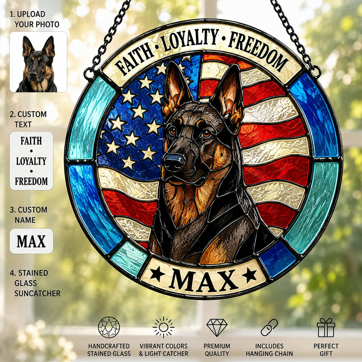 Custom From Any Photo - Personalized Dog 3D Printed Glass Suncatcher