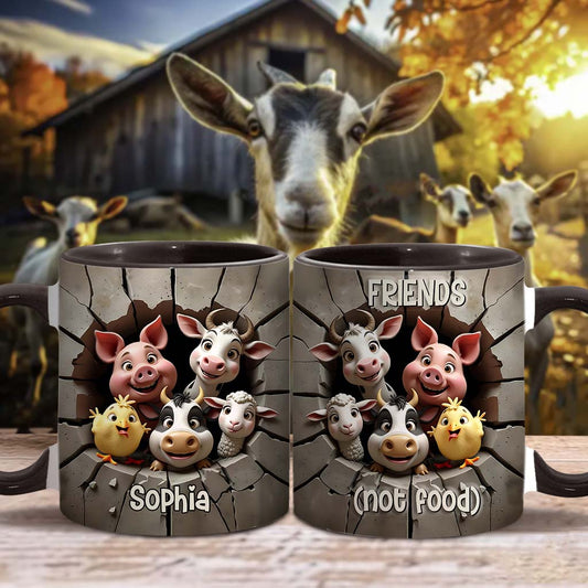 Vegan For The Animals - Personalized Veganism Accent Mug