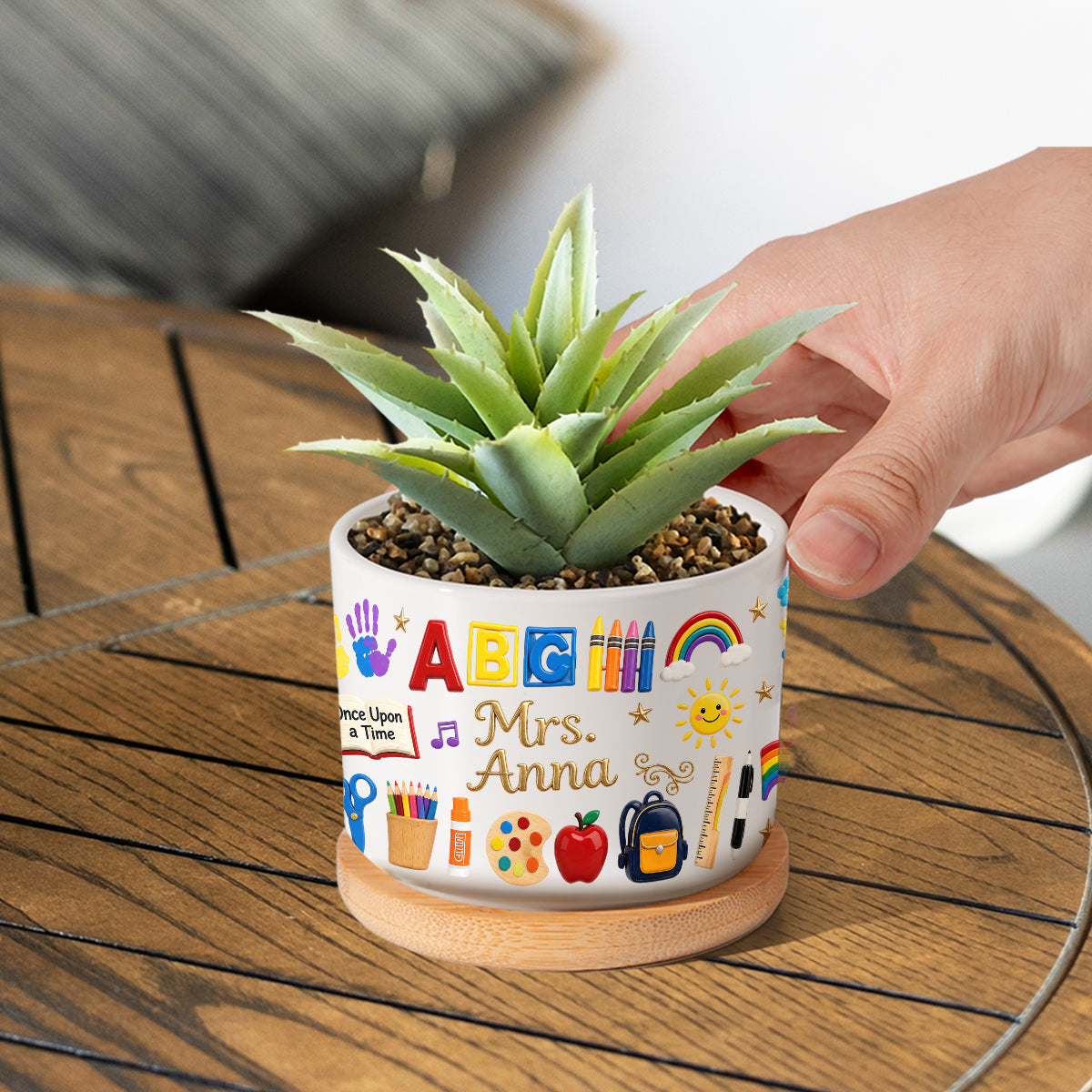 Teacher Gifts - Personalized Teacher Ceramic Plant Pot