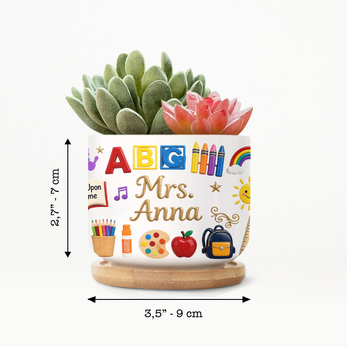 Teacher Gifts - Personalized Teacher Ceramic Plant Pot
