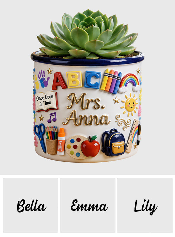 Teacher Gifts - Personalized Teacher Ceramic Plant Pot