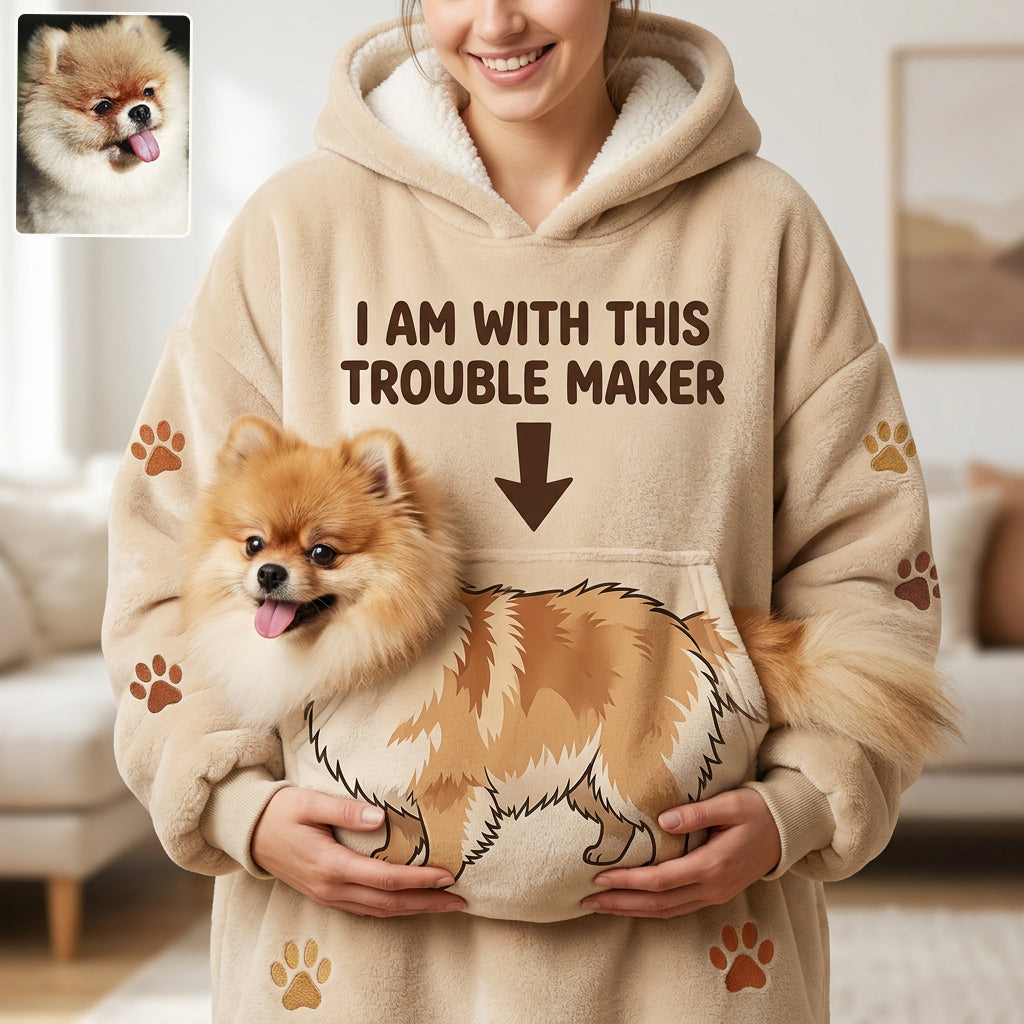 Portable Pet Cuddle Hoodie - Personalized Dog Blanket Hoodie