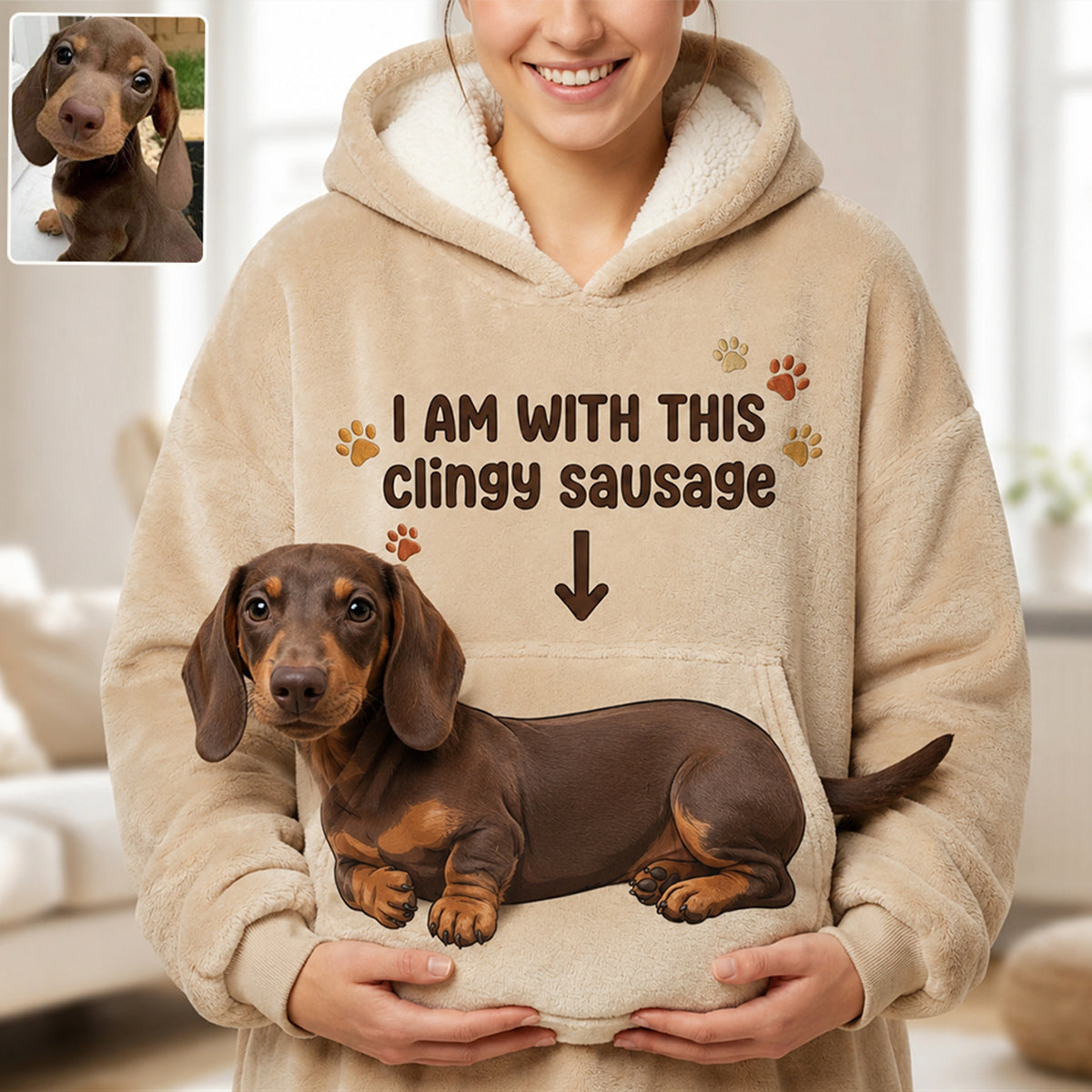 Portable Pet Cuddle Hoodie - Personalized Dog Blanket Hoodie