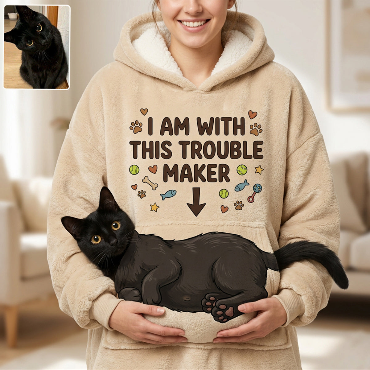 Portable Pet Cuddle Hoodie - Personalized Dog Blanket Hoodie
