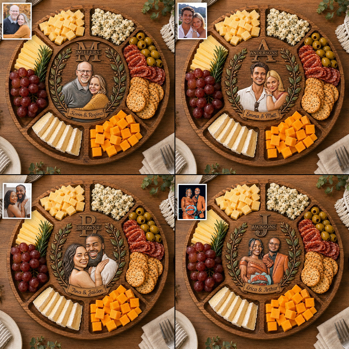 Perfect Couple Gift - Personalized Couple Wood Tray