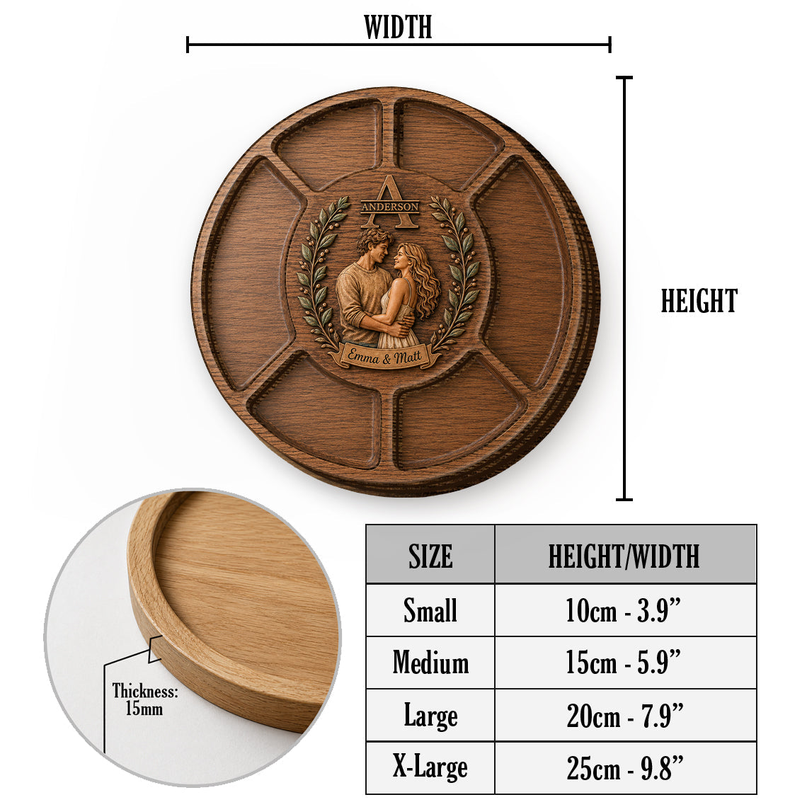 Perfect Couple Gift - Personalized Couple Wood Tray