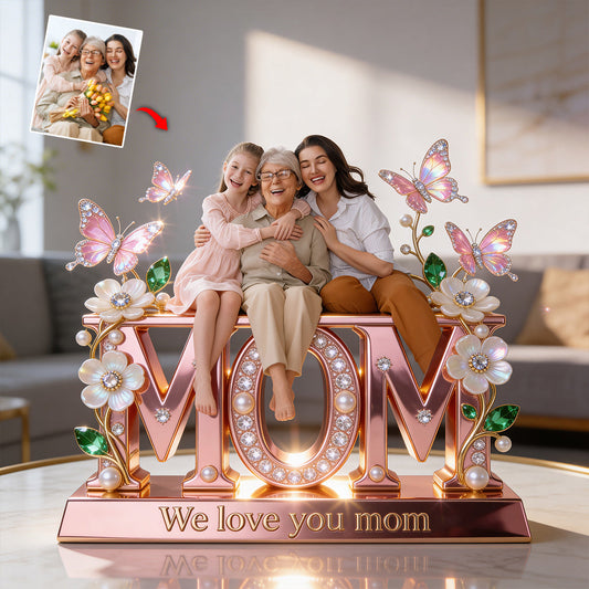 Mother Gift Idea, Family Gift - Personalized Mother Custom Shaped Acrylic Plaque