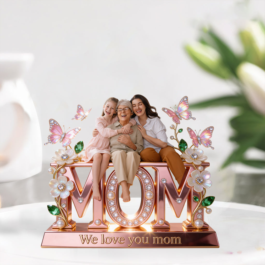 Mother Gift Idea, Family Gift - Personalized Mother Custom Shaped Acrylic Plaque