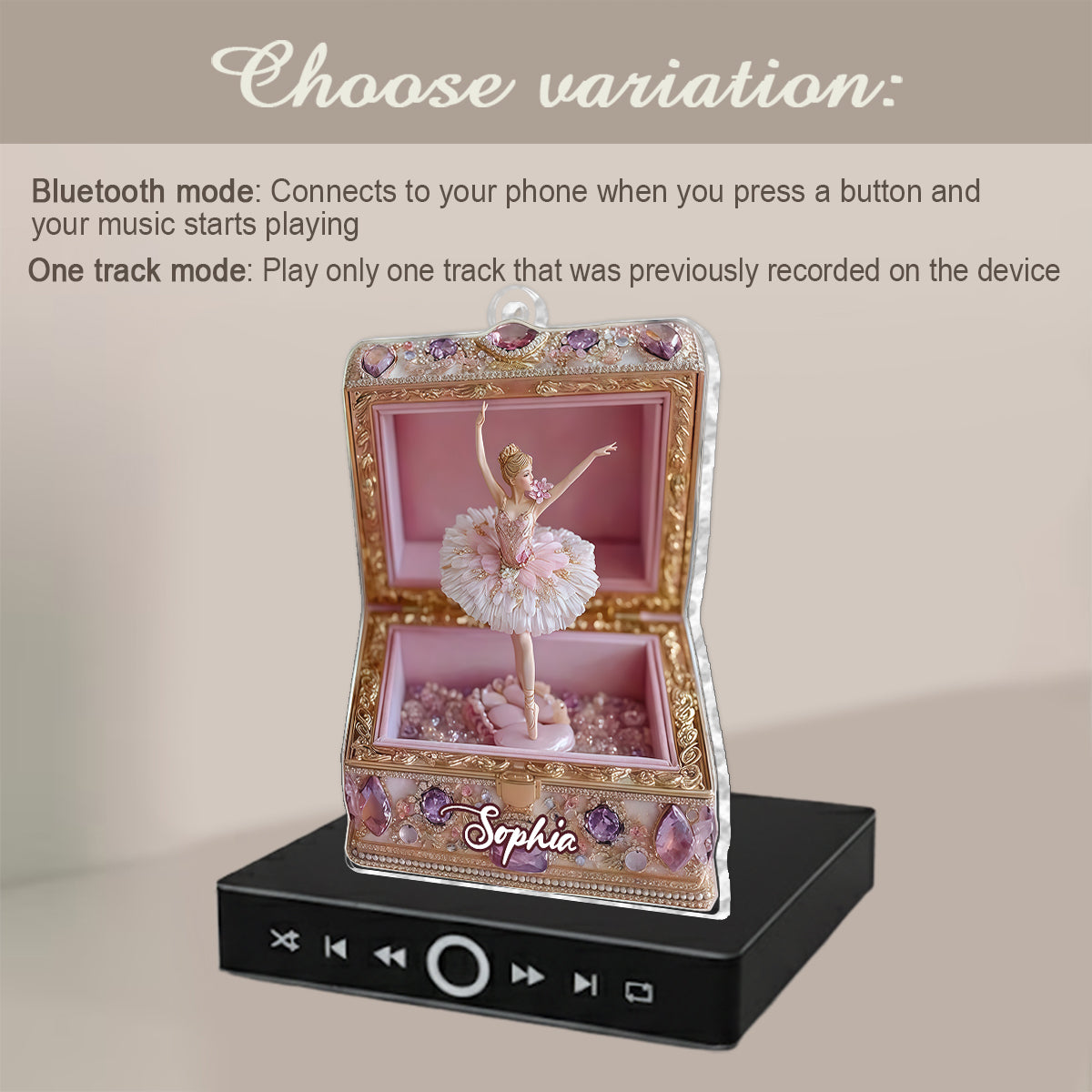 The Ballerina - Personalized Ballet Music Ornament