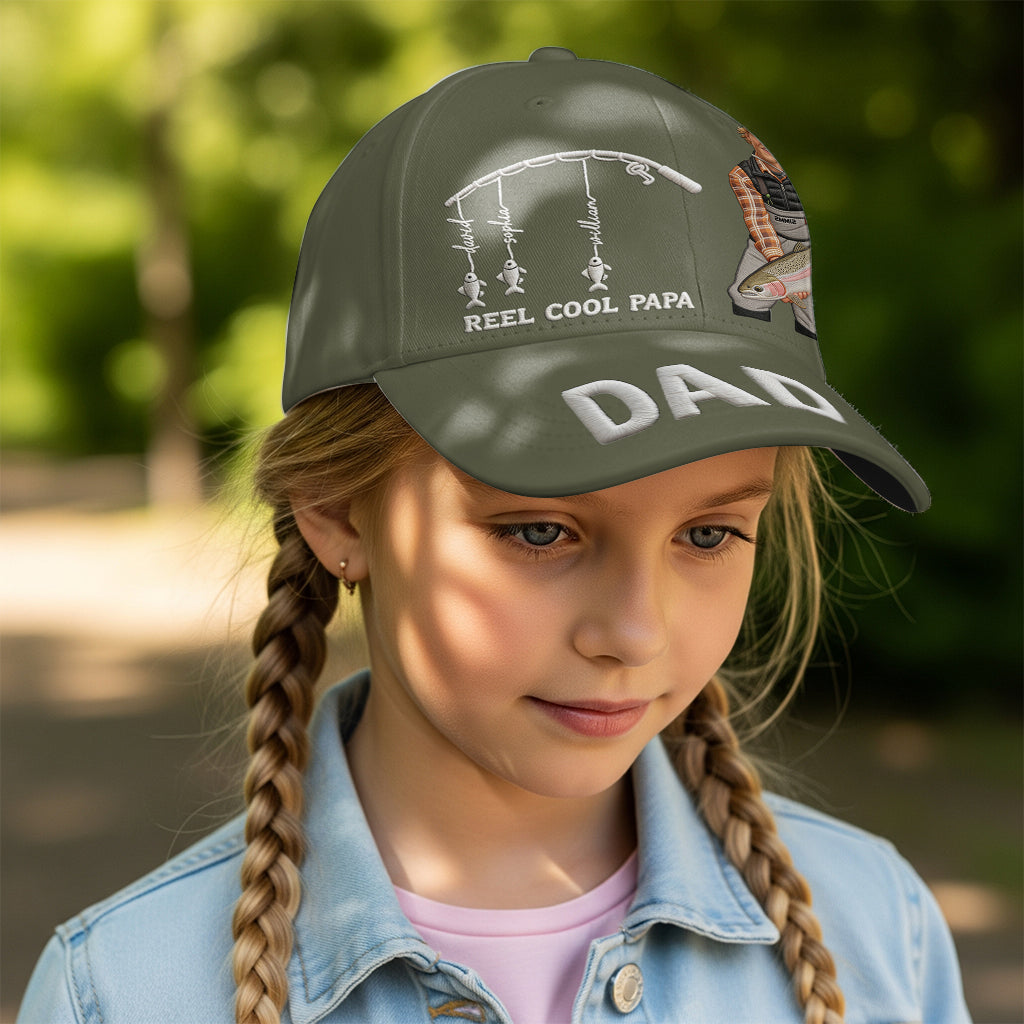 Reel Cool Dad, Papa - Personalized Fishing Classic Cap