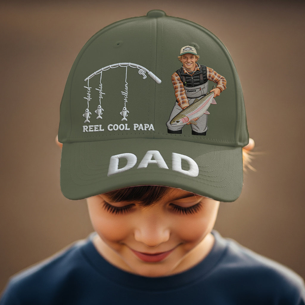 Reel Cool Dad, Papa - Personalized Fishing Classic Cap