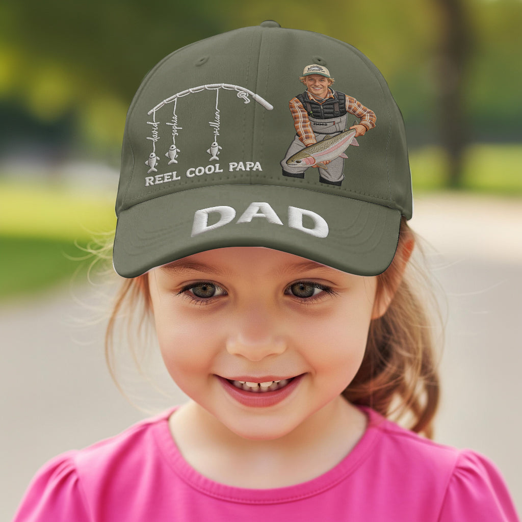 Reel Cool Dad, Papa - Personalized Fishing Classic Cap