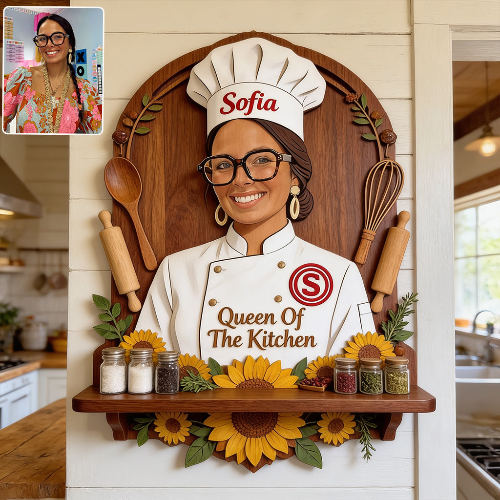 Cooking Time - Personalized Cooking Wooden Floating Shelf