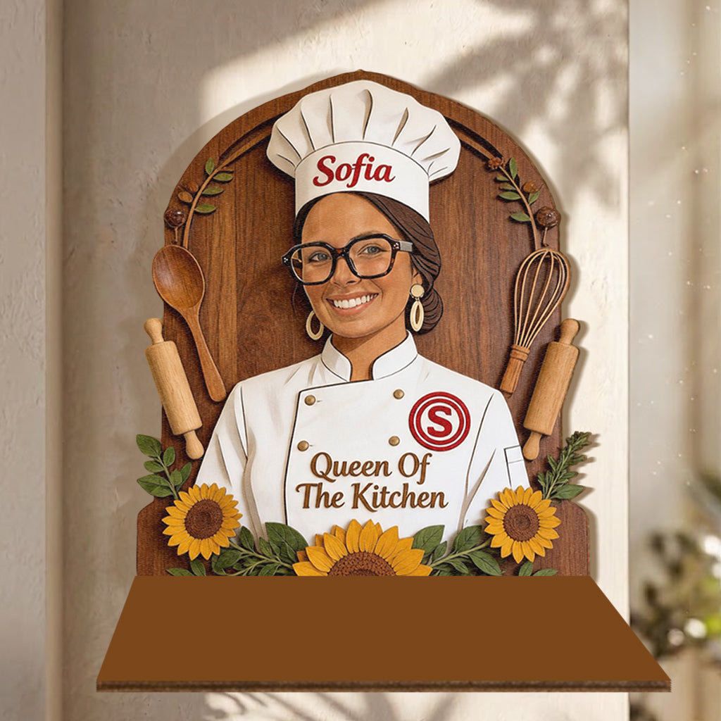 Cooking Time - Personalized Cooking Wooden Floating Shelf
