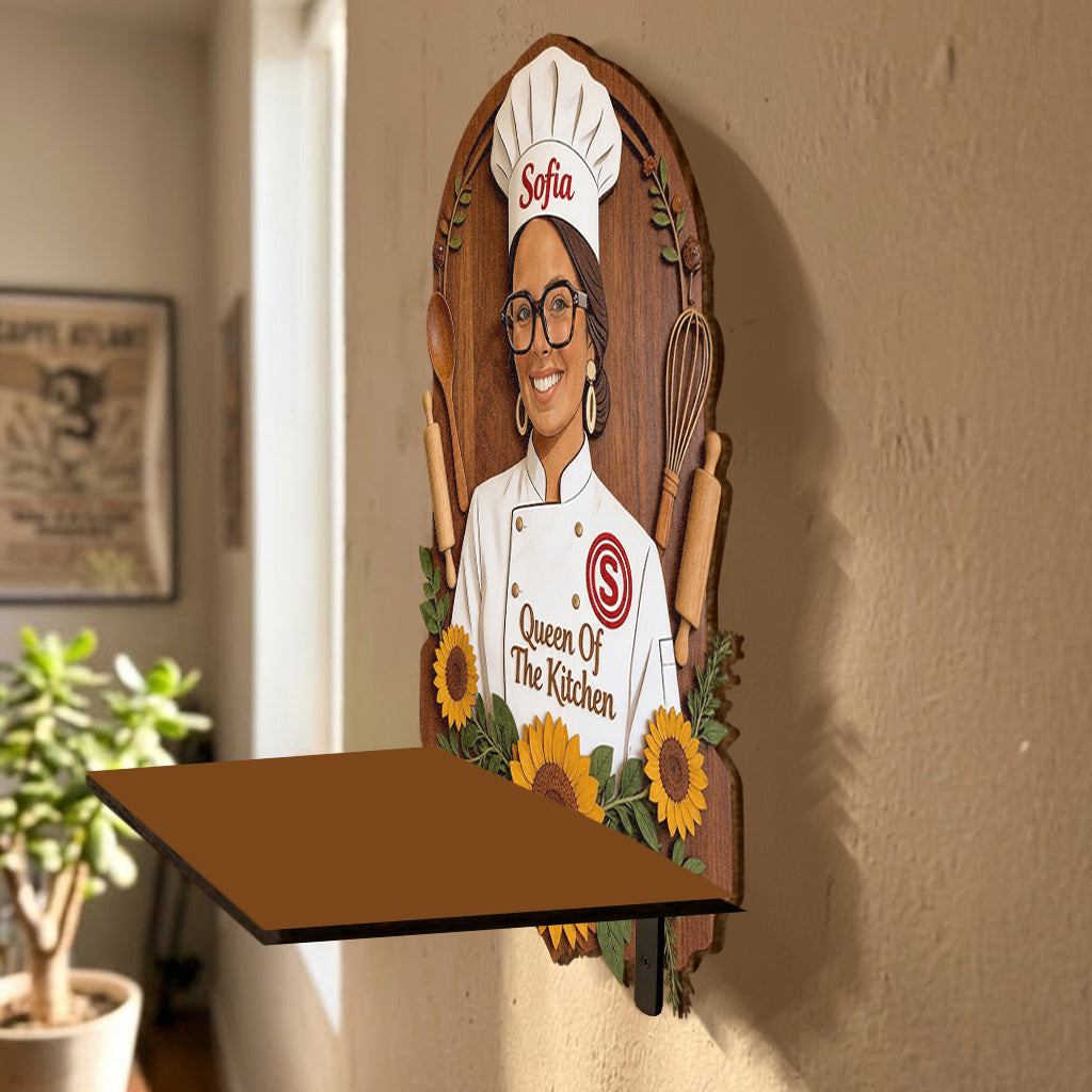 Cooking Time - Personalized Cooking Wooden Floating Shelf