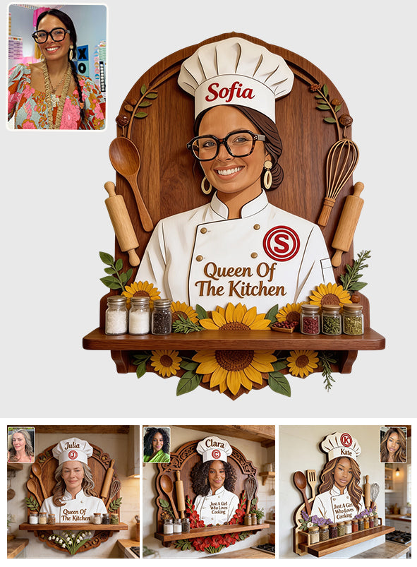 Cooking Time - Personalized Cooking Wooden Floating Shelf