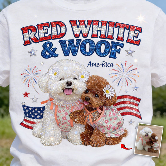 Red White Woof - Personalized Dog T-shirt And Hoodie