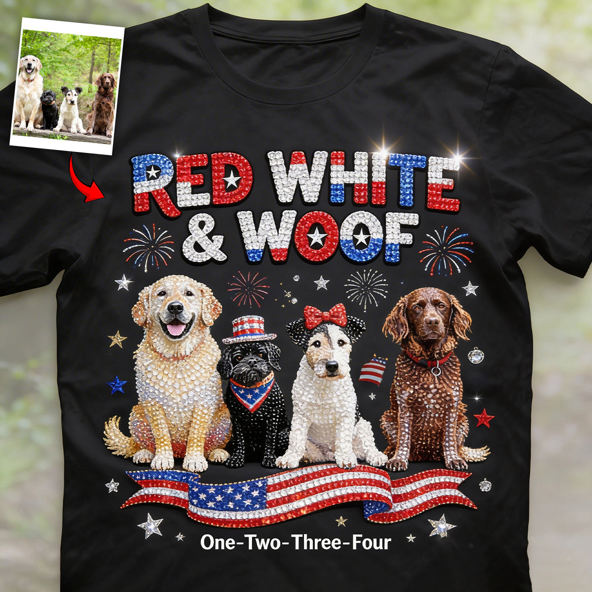 Red White Woof - Personalized Dog T-shirt And Hoodie
