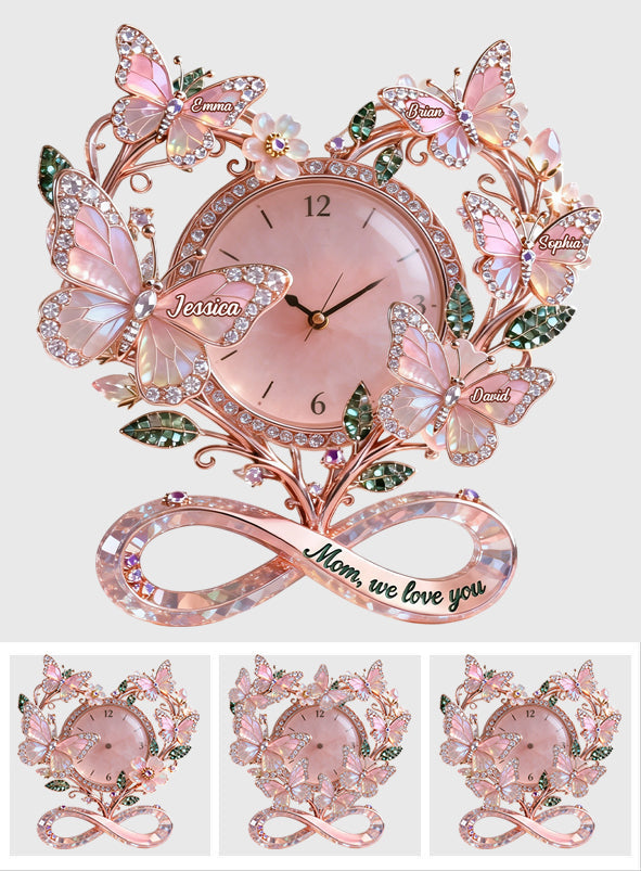 We Love You, Mom - Personalized Mother Desk Clock Plaque