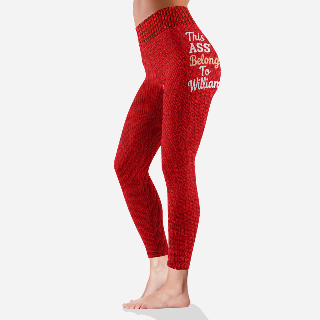 This Ass Belongs To - Personalized Couple Leggings