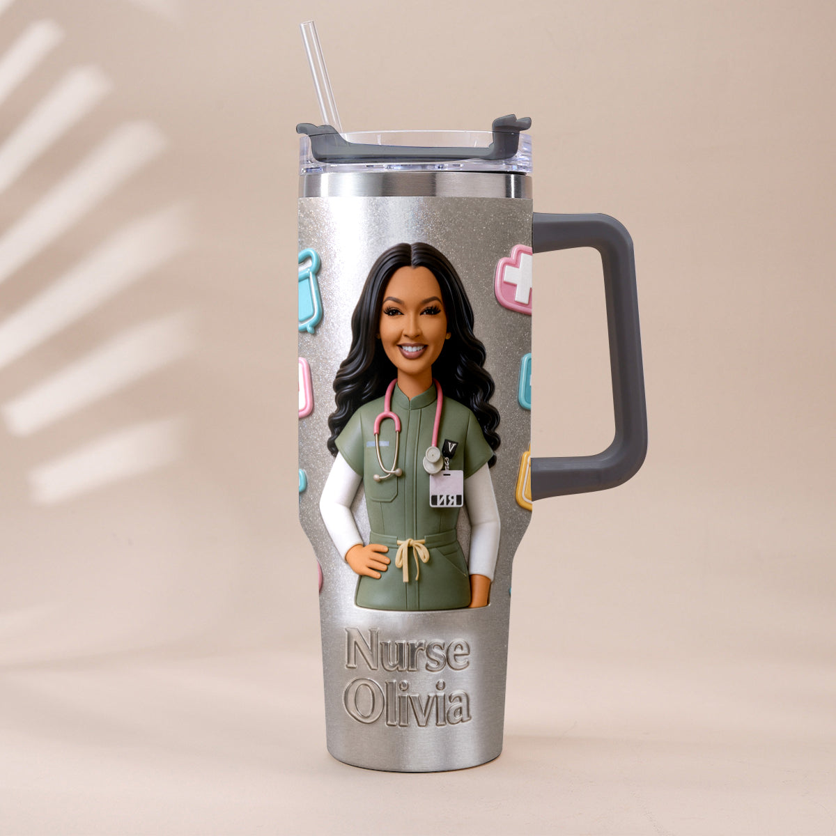 Best Nurse Ever - Personalized Nurse Tumbler With Plush Charm