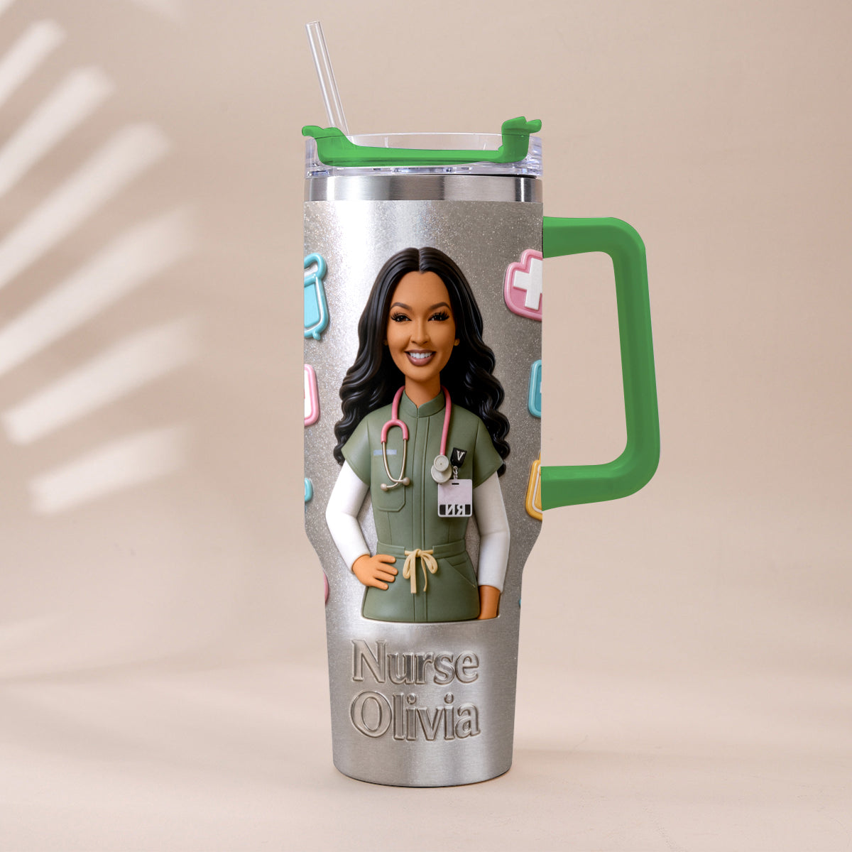 Best Nurse Ever - Personalized Nurse Tumbler With Plush Charm