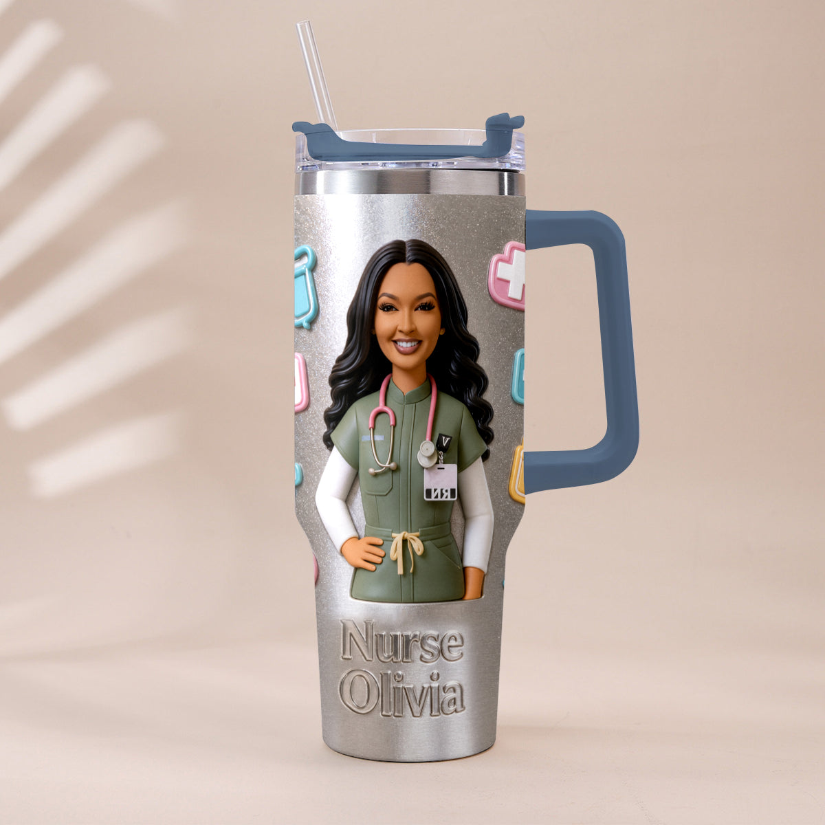 Best Nurse Ever - Personalized Nurse Tumbler With Plush Charm