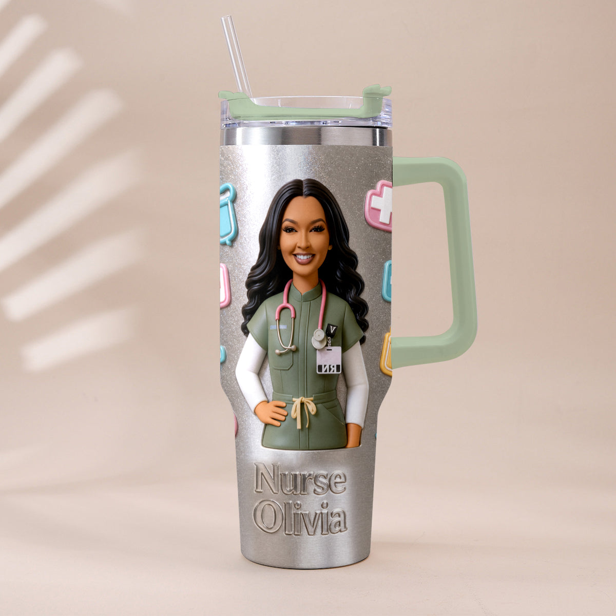 Best Nurse Ever - Personalized Nurse Tumbler With Plush Charm