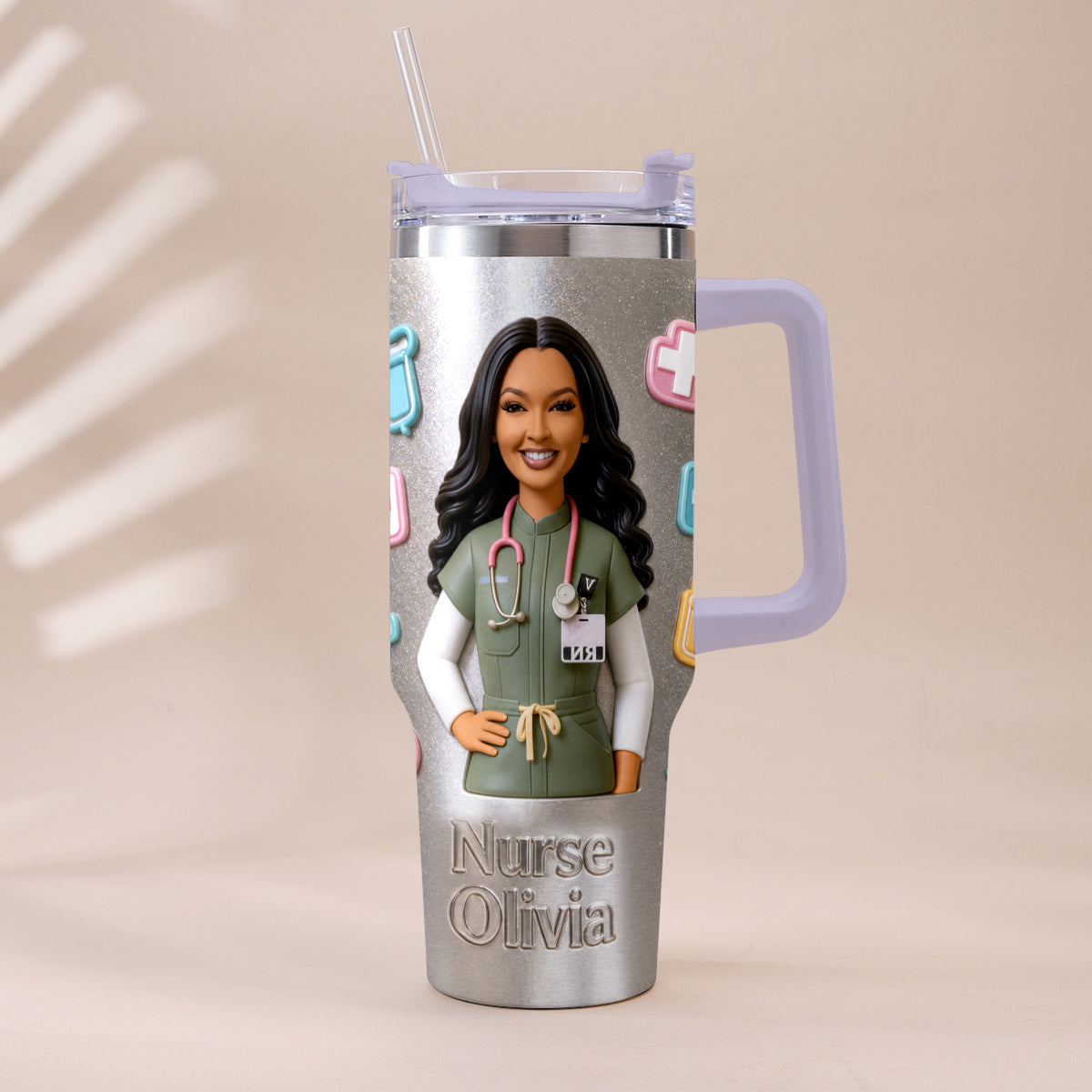 Best Nurse Ever - Personalized Nurse Tumbler With Plush Charm