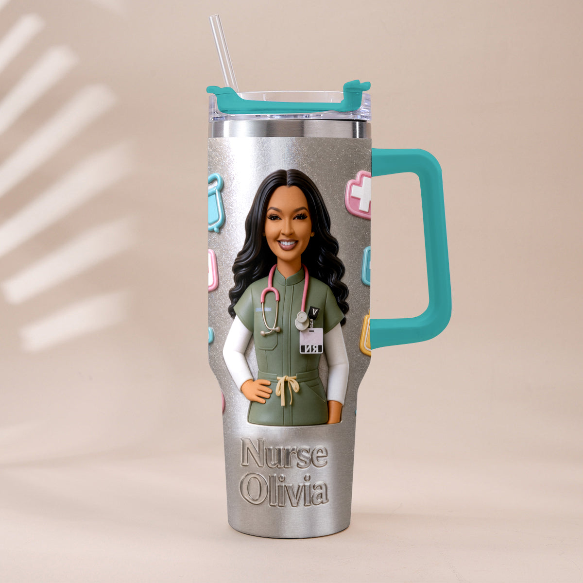 Best Nurse Ever - Personalized Nurse Tumbler With Plush Charm