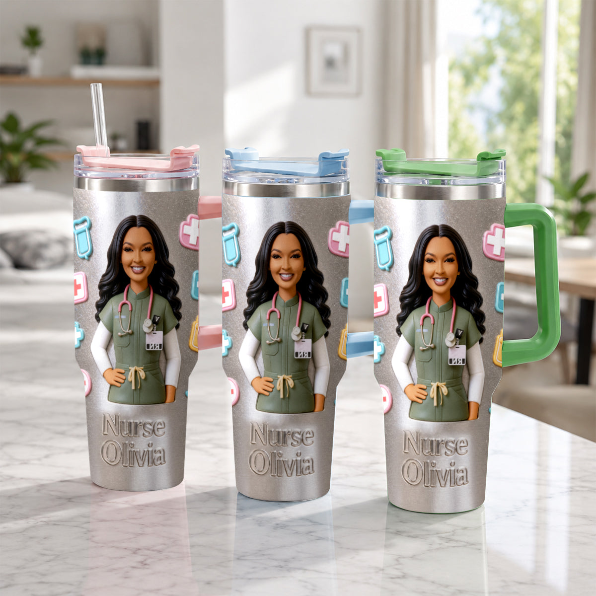 Best Nurse Ever - Personalized Nurse Tumbler With Plush Charm