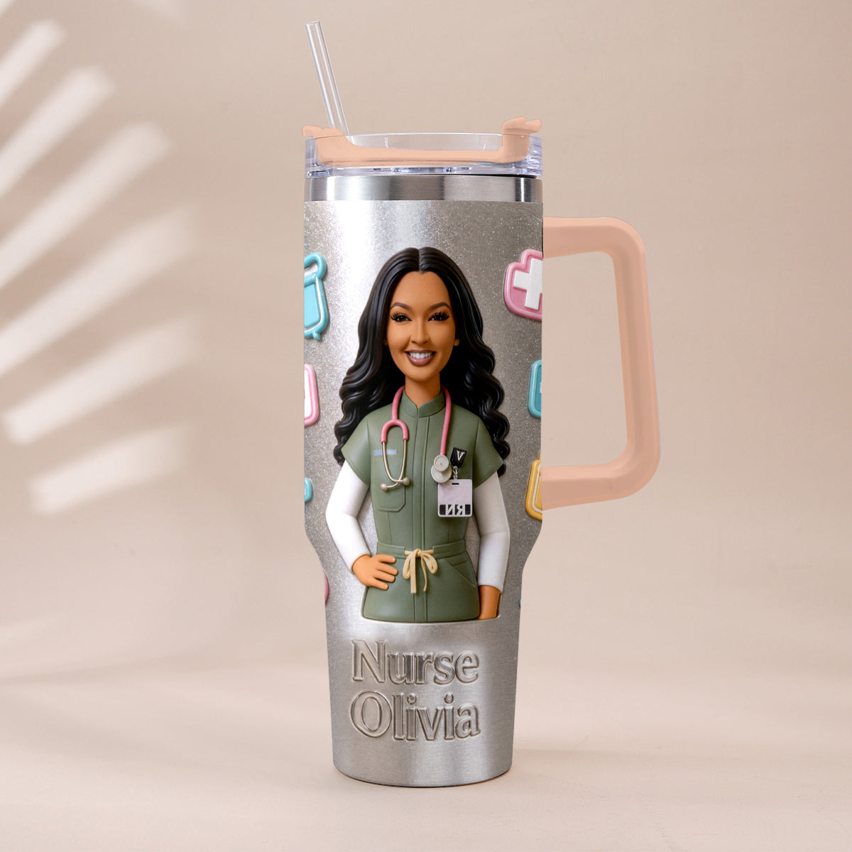 Best Nurse Ever - Personalized Nurse Tumbler With Plush Charm