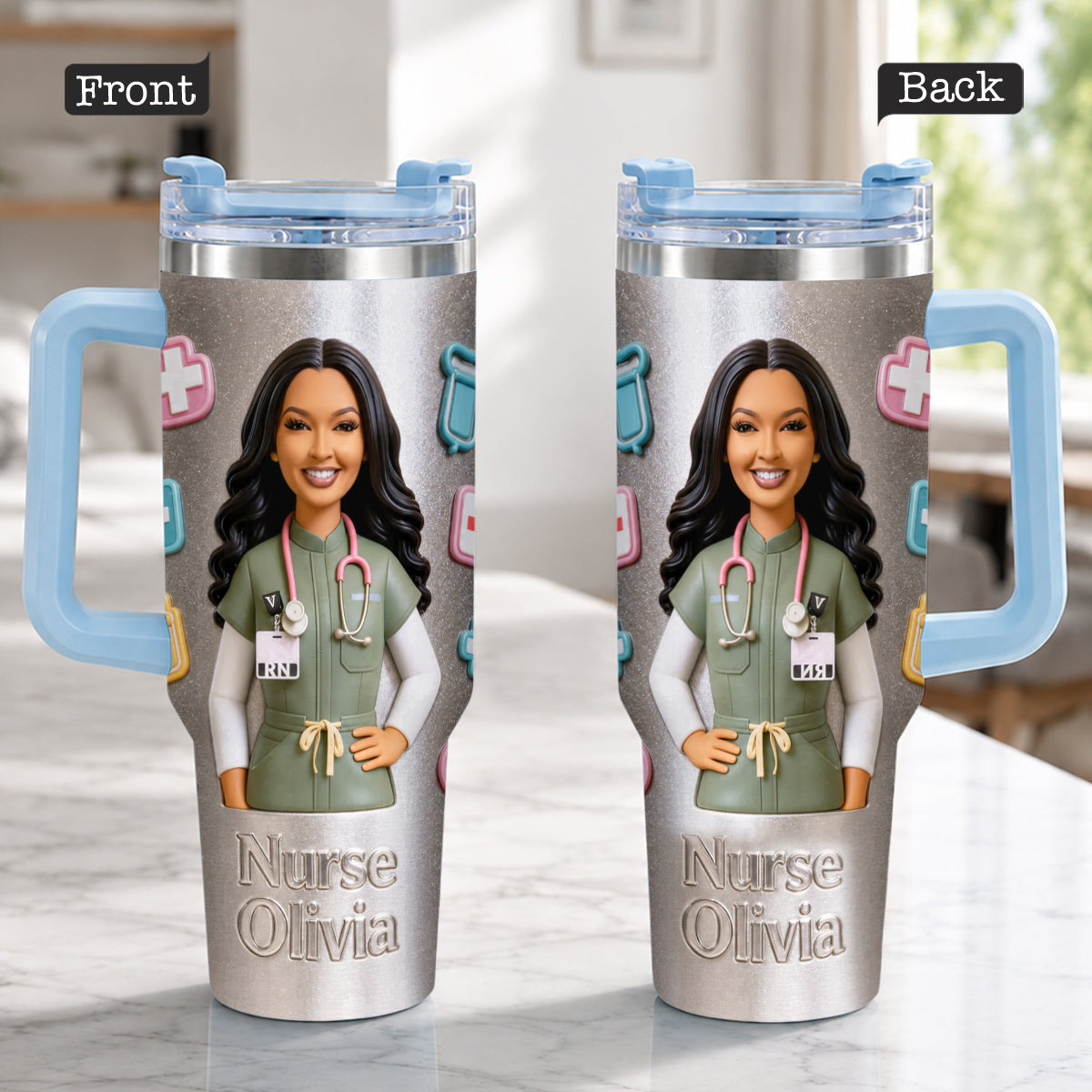 Best Nurse Ever - Personalized Nurse Tumbler With Plush Charm