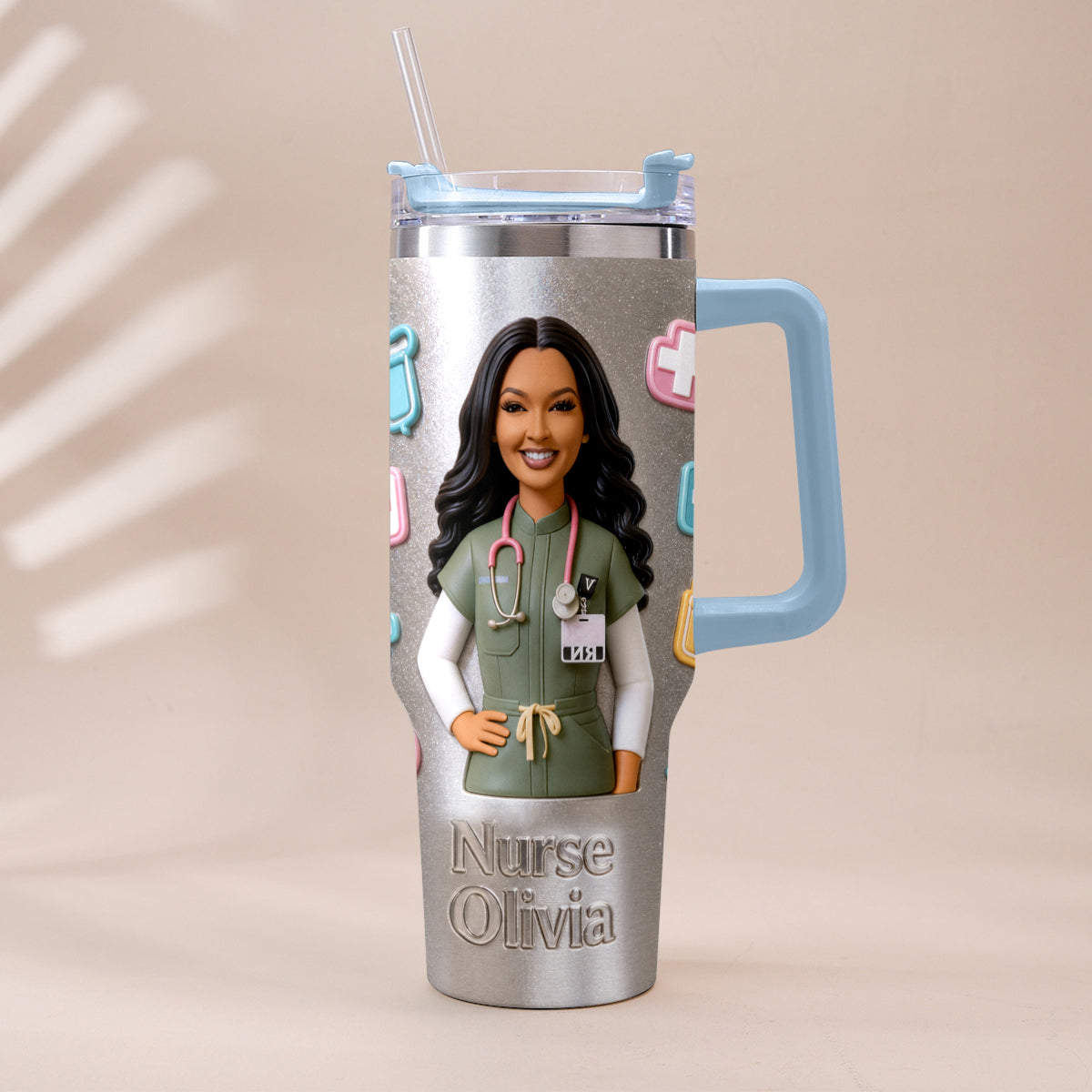 Best Nurse Ever - Personalized Nurse Tumbler With Plush Charm