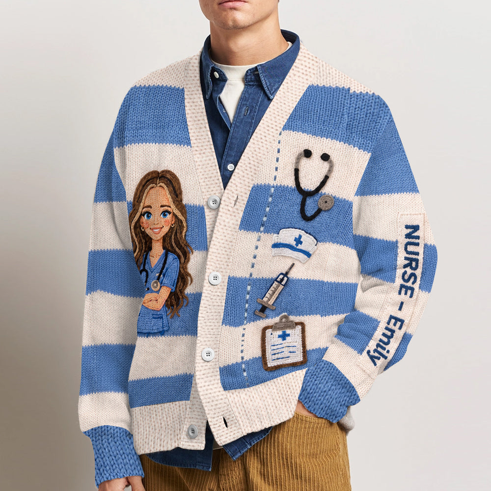 Any Photo Nurse Life - Personalized Nurse Cardigan Sweater
