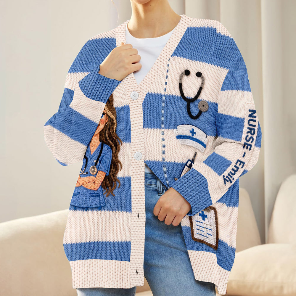 Any Photo Nurse Life - Personalized Nurse Cardigan Sweater