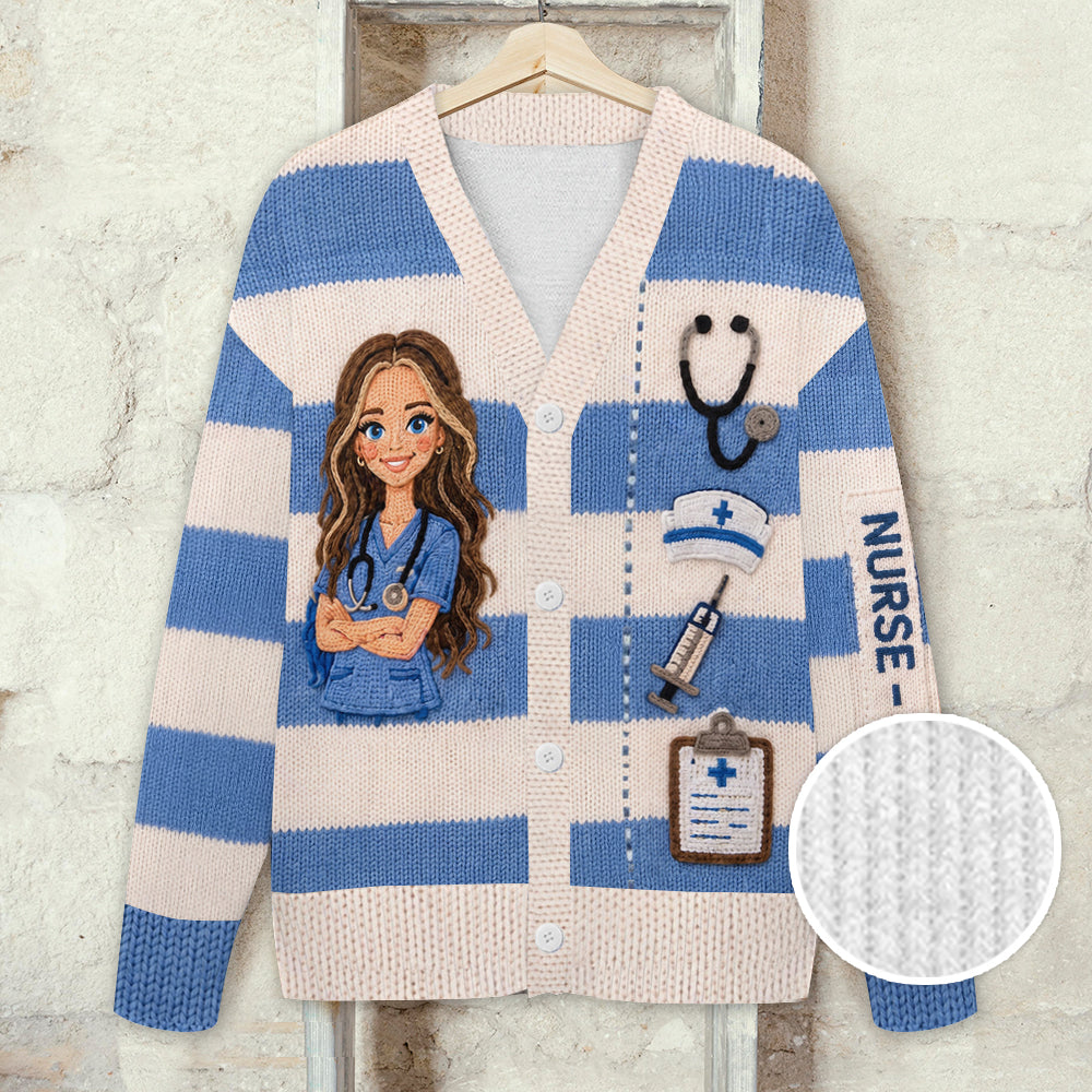 Any Photo Nurse Life - Personalized Nurse Cardigan Sweater